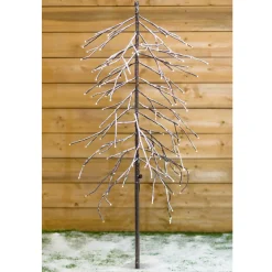 Hi-Line Gifts Pre-Lit Traditional Trees>3.75' Pre-Lit Functional Pencil Artificial Christmas Tree, Warm White Led Lights