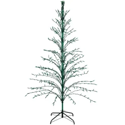 Northlight Yard Art Trees>6' Pre-Lit Green Cascade Twig Tree Christmas Outdoor Decor - Green Lights