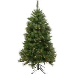 Northlight 5 And 5.5 Feet Tall>5' Pre-Lit Green Medium Beaver Pine Artificial Christmas Tree, Clear Lights
