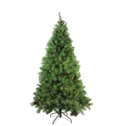 Northlight 7 And 7.5 Feet Tall>7.5' Pre-Lit Green Medium Pine Artificial Christmas Tree - Clear Lights