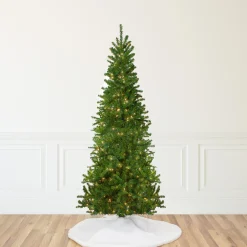 Northlight 9 And 9.5 Feet Tall>9' Pre-Lit Green Pencil Canadian Pine Artificial Christmas Tree - Clear Lights