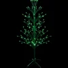 Northlight Yard Art Trees>4' Pre-Lit Green Slim Profile Cascade Twig Christmas Tree - Green Lights
