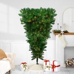 Northlight 7 And 7.5 Feet Tall>7' Pre-Lit Green Sugar Pine Upside Down Artificial Christmas Tree - Clear Lights