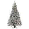 Northlight 7 And 7.5 Feet Tall>7.5' Pre-Lit Heavily Flocked Medium Pine Artificial Christmas Tree, Clear Lights