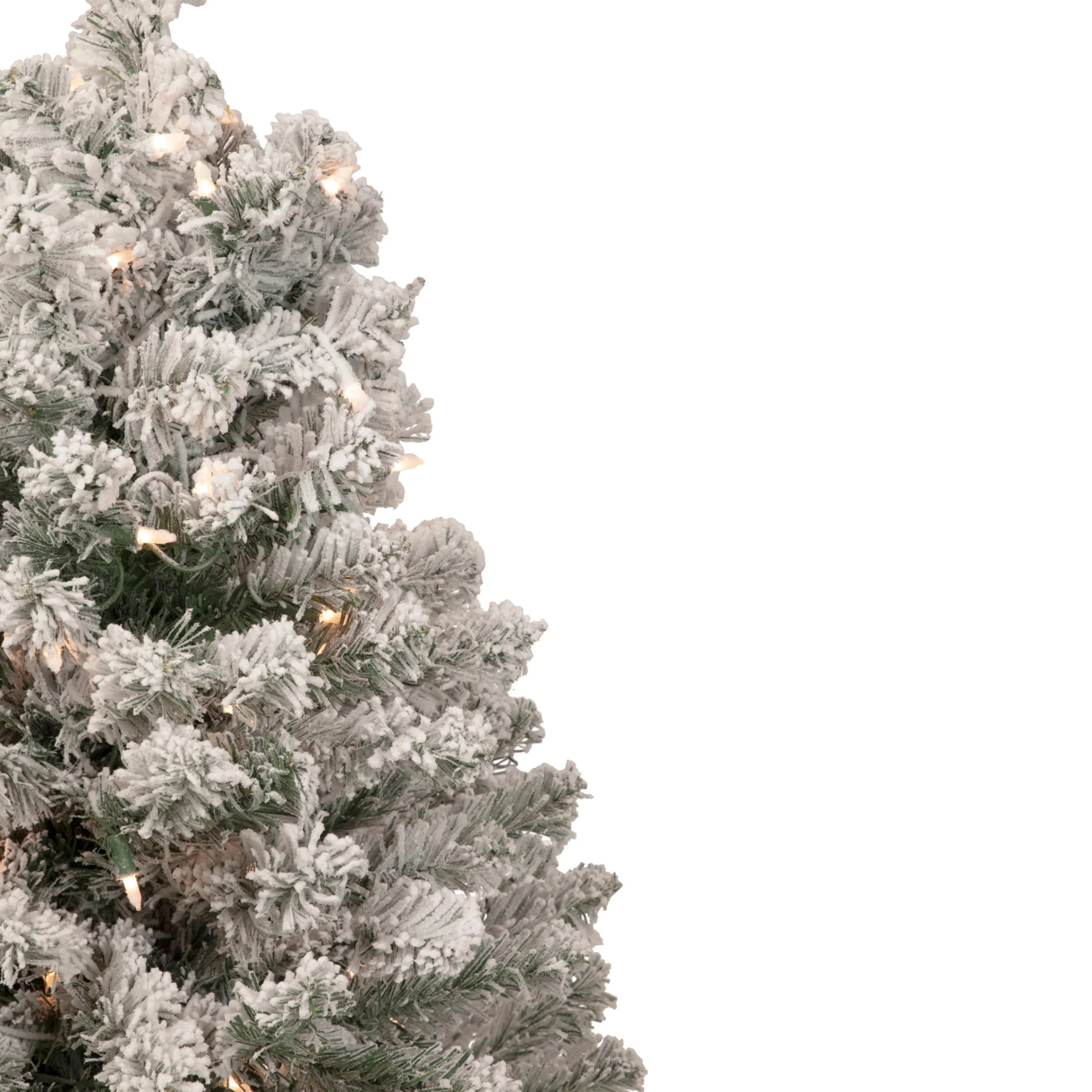 Northlight 3 And 3.5 Feet Tall>3' Pre-Lit Heavily Flocked Madison Pine Medium Artificial Christmas Tree, Clear Lights