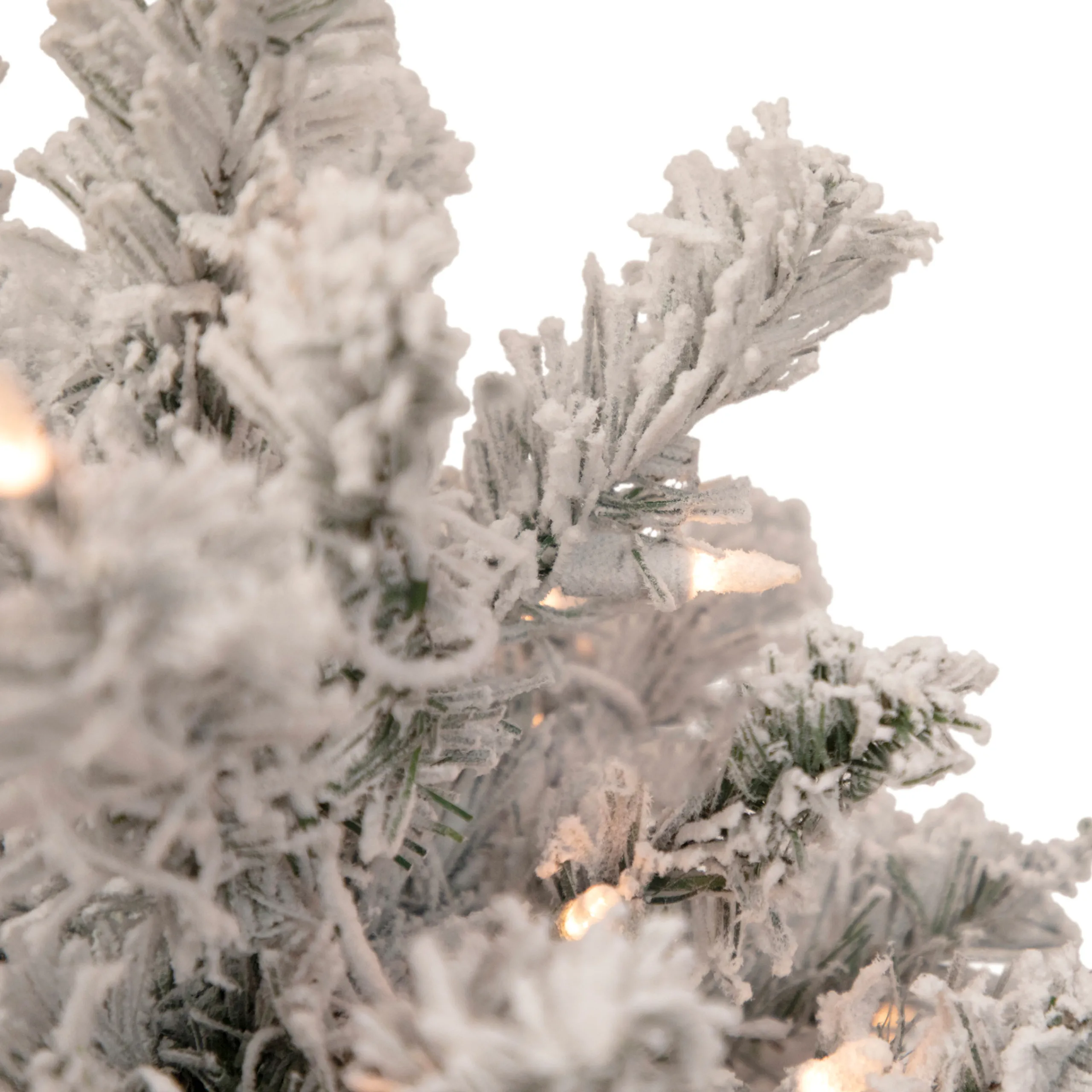 Northlight 3 And 3.5 Feet Tall>3' Pre-Lit Heavily Flocked Madison Pine Medium Artificial Christmas Tree, Clear Lights