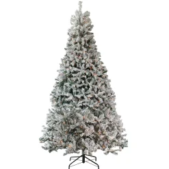 Northlight Pre-Lit Traditional Trees>12' Pre-Lit Heavily Flocked Pine Medium Artificial Christmas Tree - Clear Lights