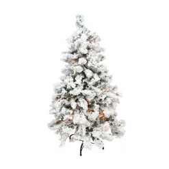 Northlight 9 And 9.5 Feet Tall>9' Pre-Lit Heavily Flocked Pine Medium Artificial Christmas Tree - Clear Lights
