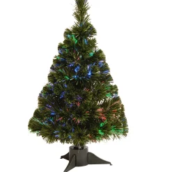 National Tree Company 2.5 Feet Tall And Smaller>2' Pre-Lit Ice Artificial Fiber Optic Christmas Tree, Multicolor Led Lights