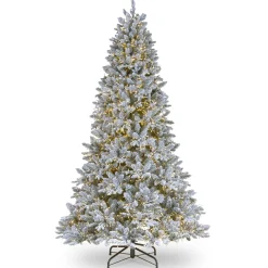 National Tree Company 9 And 9.5 Feet Tall>9' Pre-Lit Iceland Fir Artificial Christmas Tree, Dual Color Cosmic Led Lights