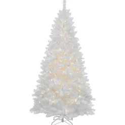 Northlight 7 And 7.5 Feet Tall>7.5' Pre-Lit Iridescent White Alaskan Pine Artificial Christmas Tree - Clear Lights