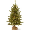 National Tree Company Potted Trees>4' Pre-Lit Kensington Burlap Artificial Christmas Tree, Clear Lights