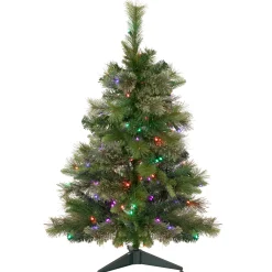 Northlight 3 And 3.5 Feet Tall>3' Pre-Lit Kingston Cashmere Pine Full Artificial Christmas Tree, Multi Led Lights