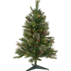 Northlight 3 And 3.5 Feet Tall>3' Pre-Lit Kingston Cashmere Pine Full Artificial Christmas Tree, Multi Lights