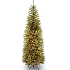National Tree Company 6 And 6.5 Feet Tall>6' Pre-Lit Kingswood Fir Pencil Artificial Christmas Tree, Clear Lights