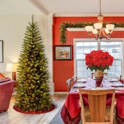 National Tree Company 6 And 6.5 Feet Tall>6' Pre-Lit Kingswood Fir Pencil Artificial Christmas Tree, Clear Lights