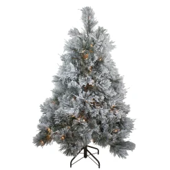 Northlight 4 And 4.5 Feet Tall>4.5' Pre-Lit Led Black Spruce Artificial Christmas Tree - Clear Lights