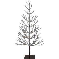 Northlight Yard Art Trees>4' Pre-Lit Led Brown Artificial Christmas Tree With Icicle Lights- Clear Lights