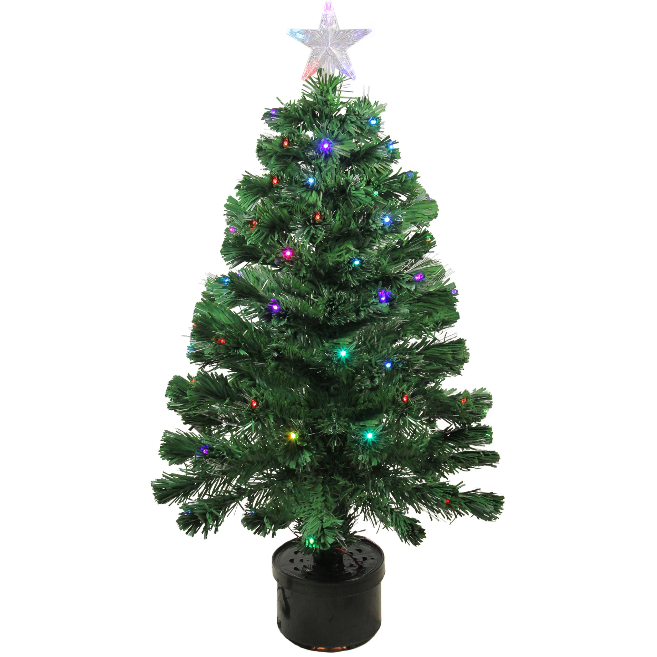 Northlight 3 And 3.5 Feet Tall>3' Pre-Lit Led Color Changing Fiber Optic Christmas Tree With Star Tree Topper
