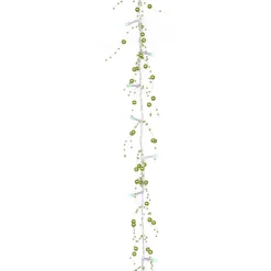 Pre-Lit Garland*Vickerman 6.5' Pre-Lit Led Green Beaded Artificial Christmas Garland - Green Lights