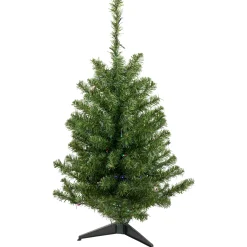 Northlight 3 And 3.5 Feet Tall>3' Pre-Lit Led Medium Canadian Pine Artificial Christmas Tree - Multicolor Lights