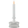 Northlight 9.25" Pre-Lit Led White And Silver Lighted Christmas Candle Lamp