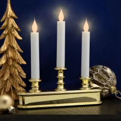 Northlight 10" Pre-Lit Led White Lighted 3Ct Candolier Christmas Candle Lamp