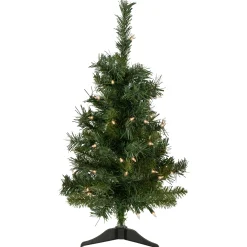 Northlight 2.5 Feet Tall And Smaller>2' Pre-Lit Medium Aspen Pine Artificial Christmas Tree, Clear Lights
