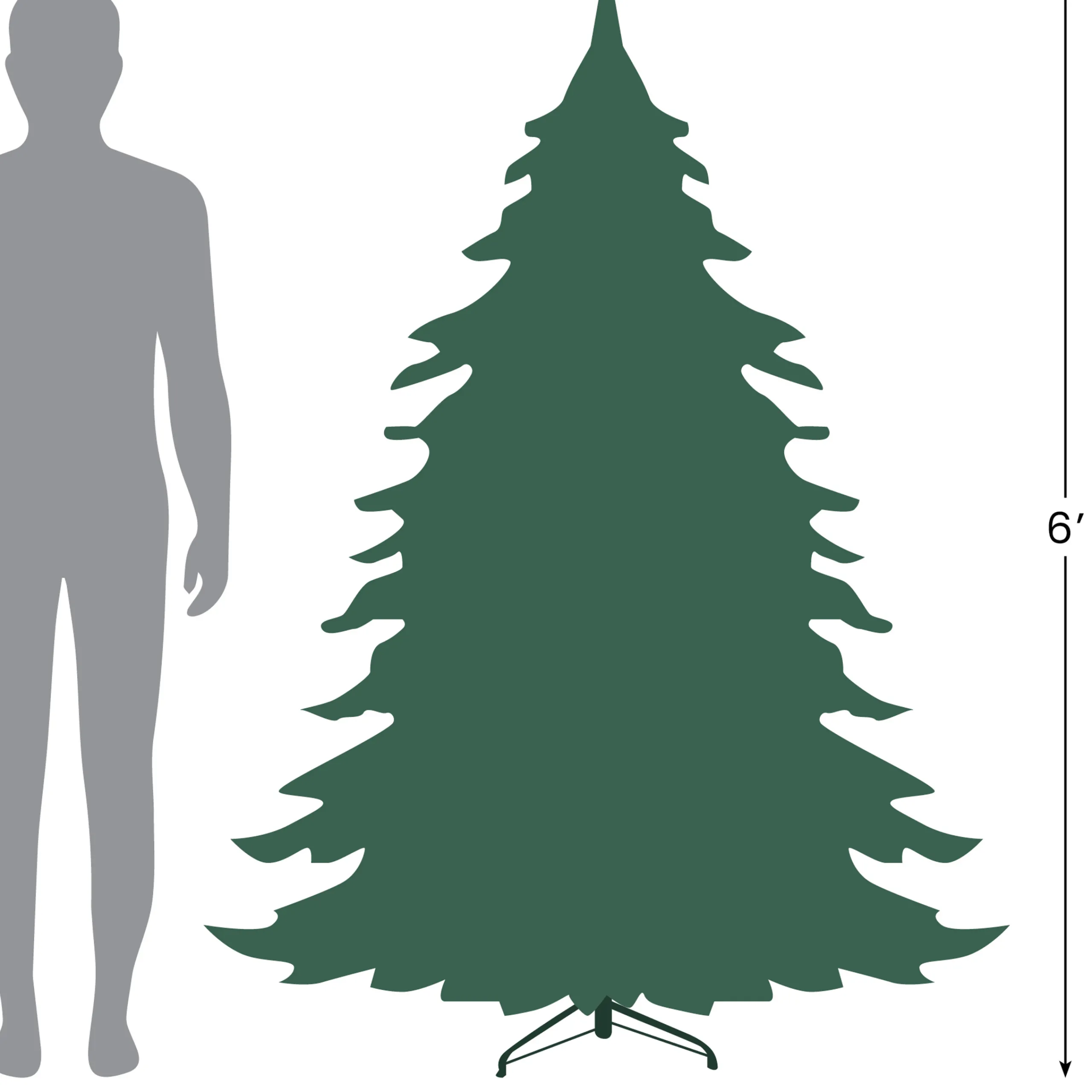 Northlight 6 And 6.5 Feet Tall>6' Pre-Lit Medium Balsam Pine Artificial Christmas Tree, Clear Lights