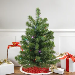 Northlight 2.5 Feet Tall And Smaller>2' Pre-Lit Medium Canadian Pine Artificial Christmas Tree, Multicolor Lights