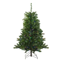 Northlight 4 And 4.5 Feet Tall>4' Pre-Lit Medium Canadian Pine Artificial Christmas Tree - Multicolor Led Lights