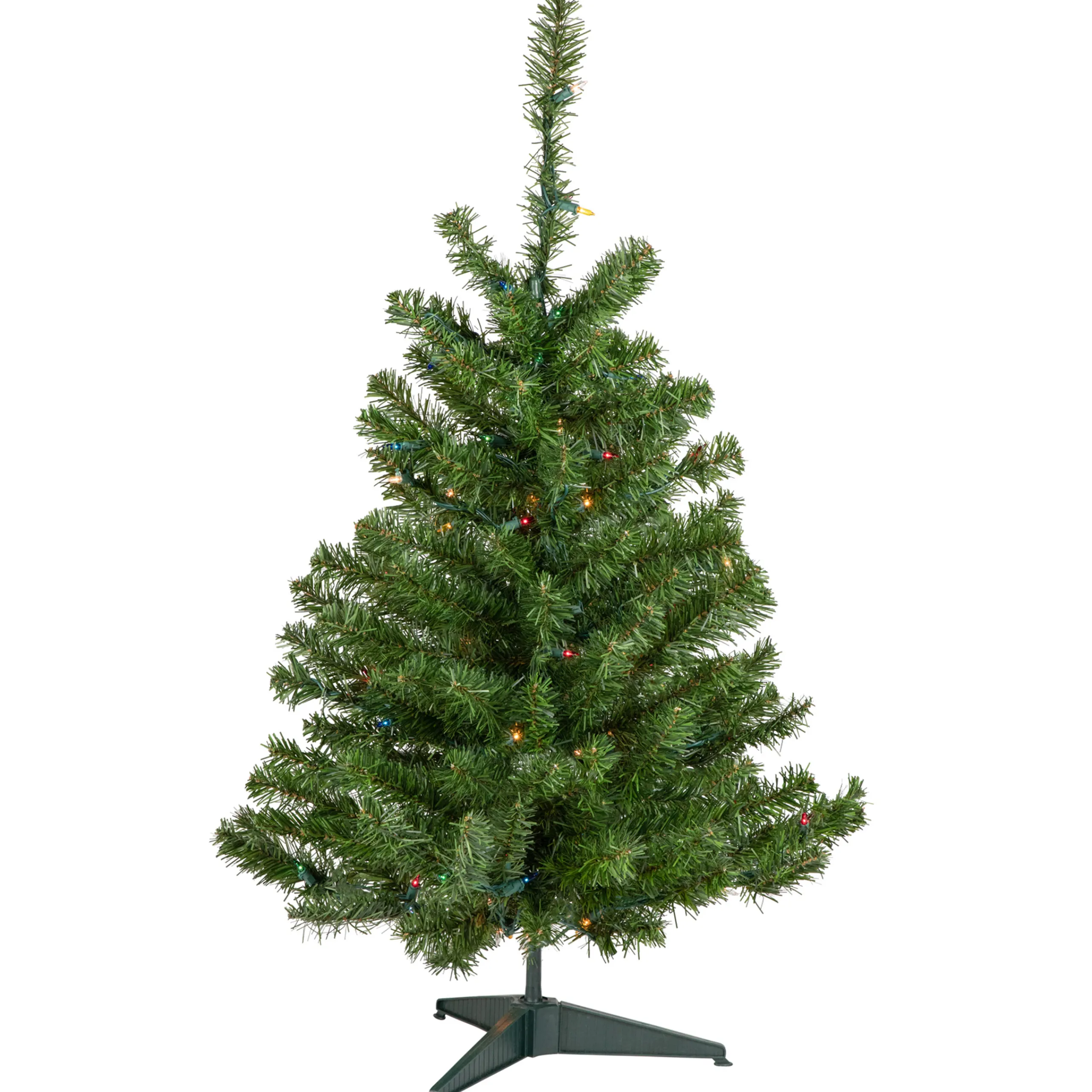 Northlight 3 And 3.5 Feet Tall>3' Pre-Lit Medium Canadian Pine Artificial Christmas Tree, Multicolor Lights