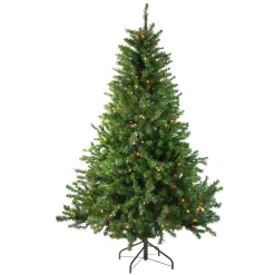 Northlight 5 And 5.5 Feet Tall>5' Pre-Lit Medium Canadian Pine Artificial Christmas Tree - Multicolor Lights
