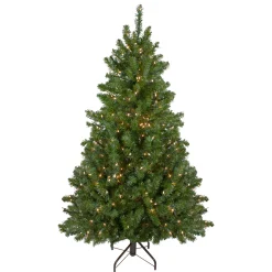 Northlight 5 And 5.5 Feet Tall>5' Pre-Lit Medium Canadian Pine Artificial Christmas Tree, Clear Lights
