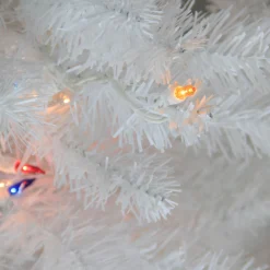 Vickerman 10 To 14 Feet Tall>12' Pre-Lit Medium Crystal White Artificial Christmas Tree, Multicolored Lights