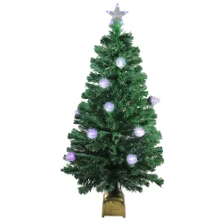 Northlight Fiber Optic Trees>4' Pre-Lit Medium Fiber Optic Pine Cone Artificial Christmas Tree - Multicolor Led Lights