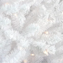 Northlight 7 And 7.5 Feet Tall>7' Pre-Lit Medium Flocked Artificial Christmas Tree, Clear Lights