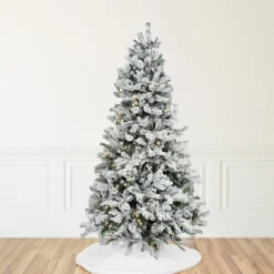 Northlight 9 And 9.5 Feet Tall>9' Pre-Lit Medium Flocked Victoria Pine Artificial Christmas Tree - Dual Color Led Lights