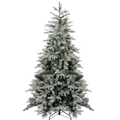 Northlight 7 And 7.5 Feet Tall>7.5' Pre-Lit Medium Flocked Winfield Fir Artificial Christmas Tree - Warm White Led Lights