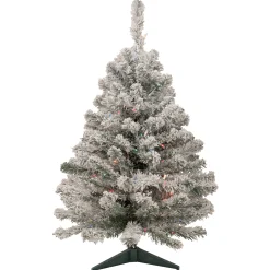 Northlight 3 And 3.5 Feet Tall>3' Pre-Lit Medium Heavily Flocked Madison Pine Artificial Christmas Tree, Multi Lights