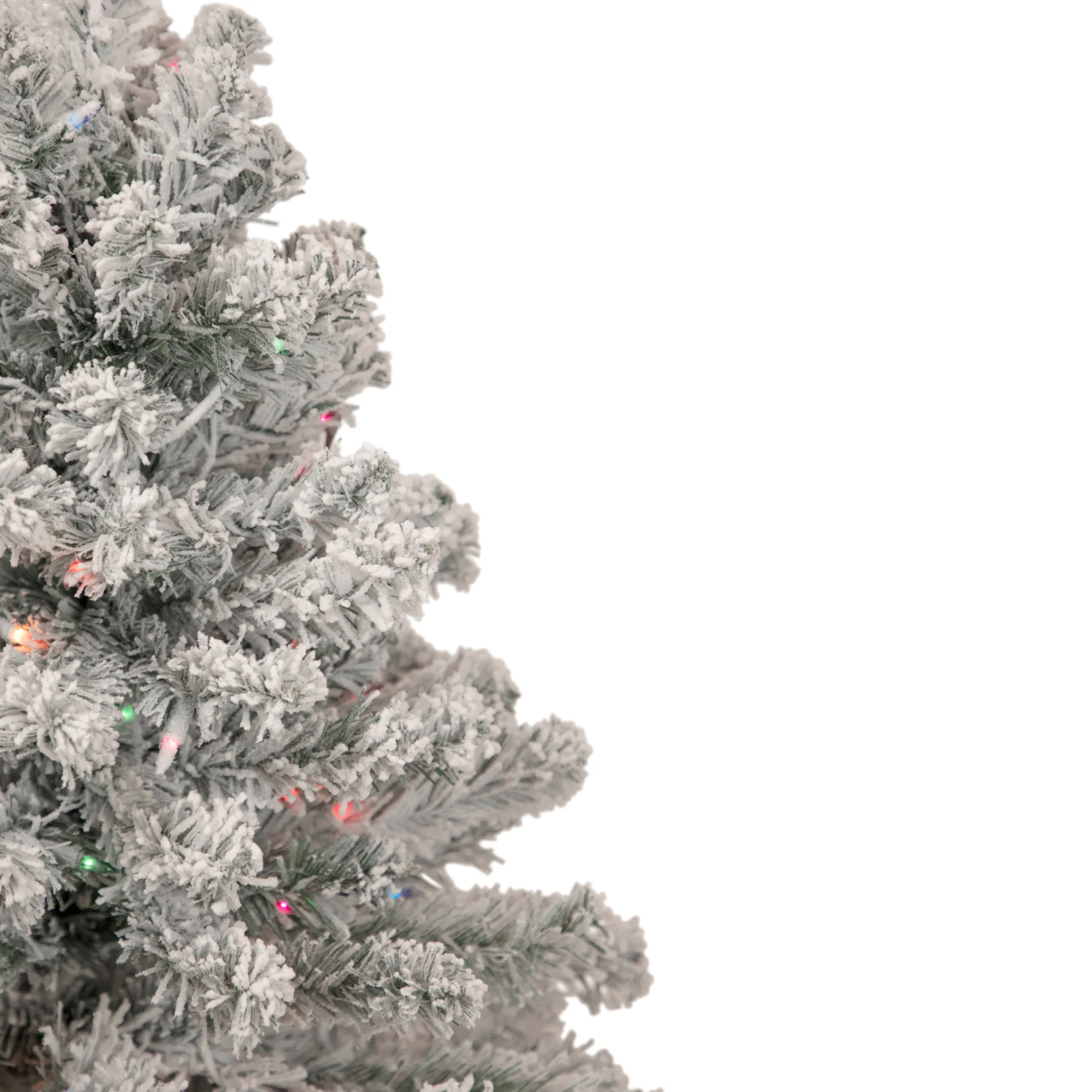 Northlight 3 And 3.5 Feet Tall>3' Pre-Lit Medium Heavily Flocked Madison Pine Artificial Christmas Tree, Multi Lights