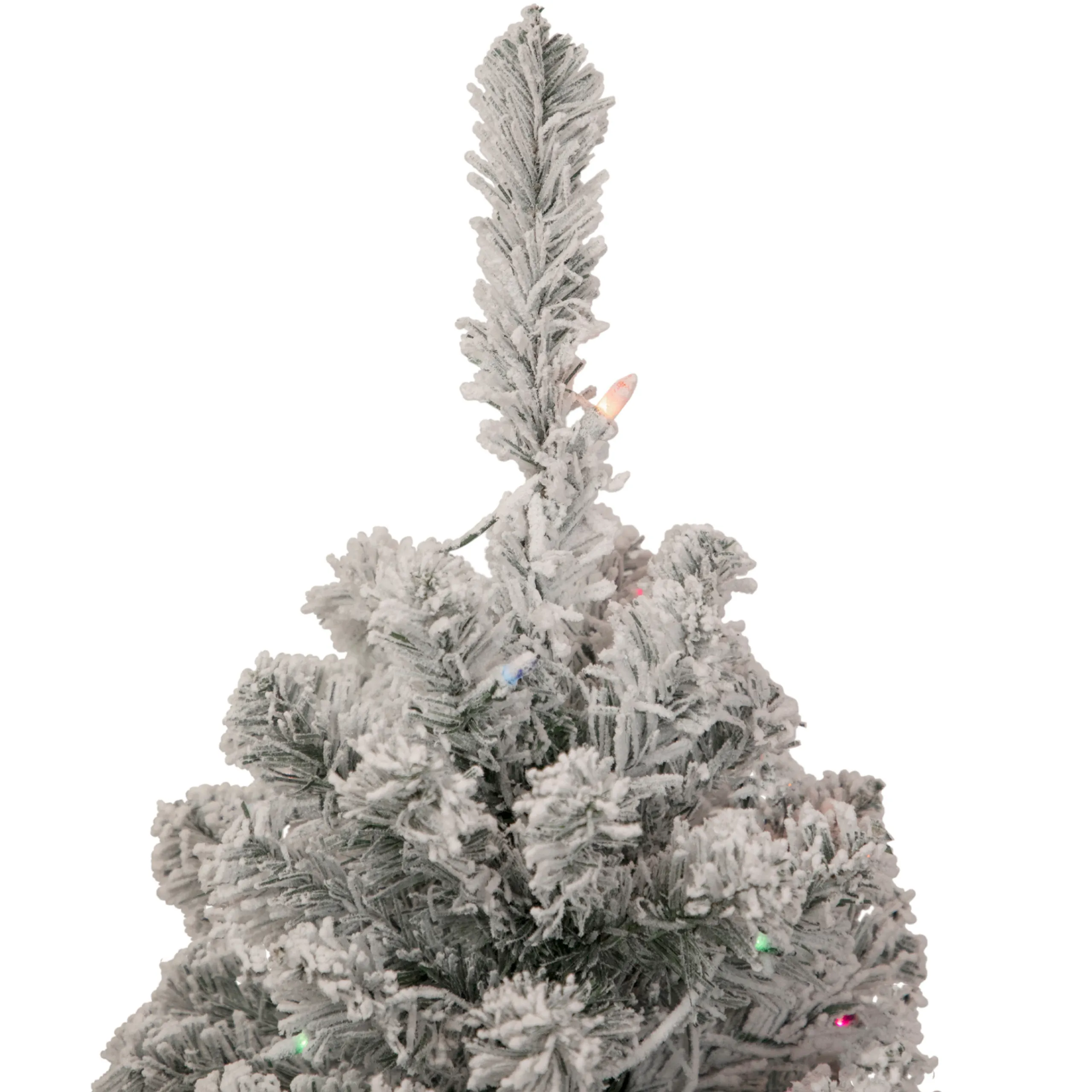 Northlight 3 And 3.5 Feet Tall>3' Pre-Lit Medium Heavily Flocked Madison Pine Artificial Christmas Tree, Multi Lights