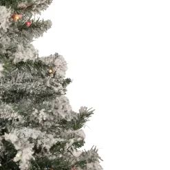 Northlight 3 And 3.5 Feet Tall>3' Pre-Lit Medium Heavily Flocked Artificial Christmas Tree - Multi-Color Lights