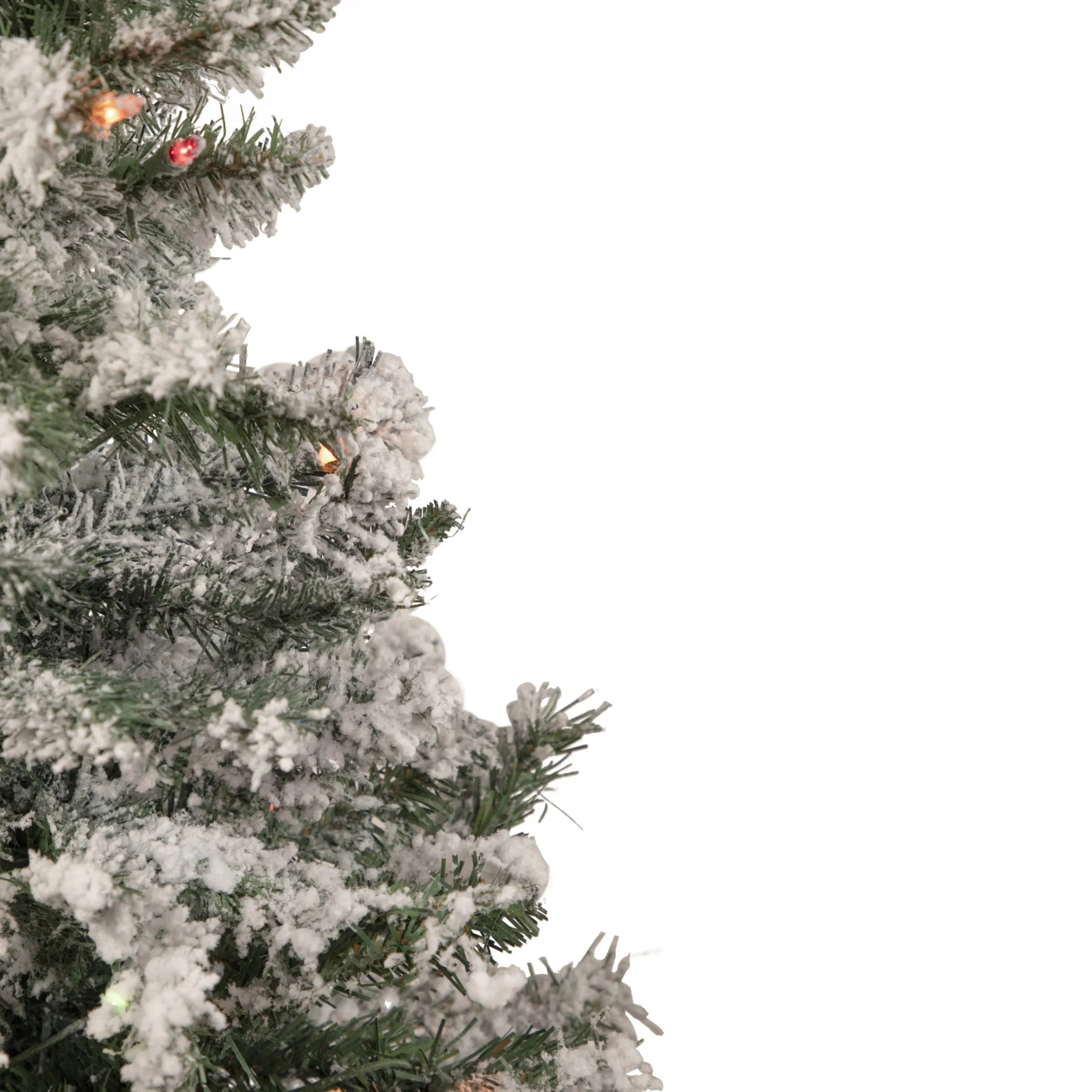 Northlight 3 And 3.5 Feet Tall>3' Pre-Lit Medium Heavily Flocked Artificial Christmas Tree - Multi-Color Lights