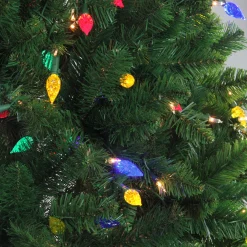 Northlight 6 And 6.5 Feet Tall>6.5' Pre-Lit Medium Huron Pine Artificial Christmas Tree - Multicolor Lights