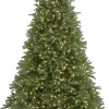 National Tree Company 9 And 9.5 Feet Tall>9' Pre-Lit Medium Jersey Fraser Fir Artificial Christmas Tree, White Lights