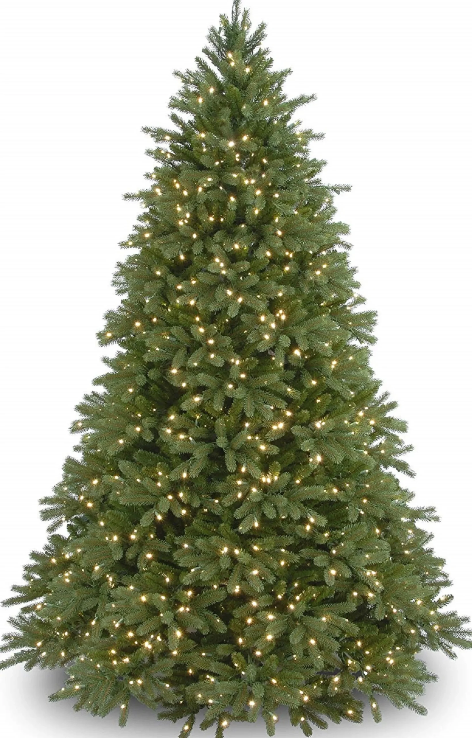 National Tree Company 9 And 9.5 Feet Tall>9' Pre-Lit Medium Jersey Fraser Fir Artificial Christmas Tree, White Lights