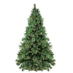 Northlight 7 And 7.5 Feet Tall>7.5' Pre-Lit Medium Mixed Cashmere Pine Artificial Christmas Tree - Warm White Led Lights