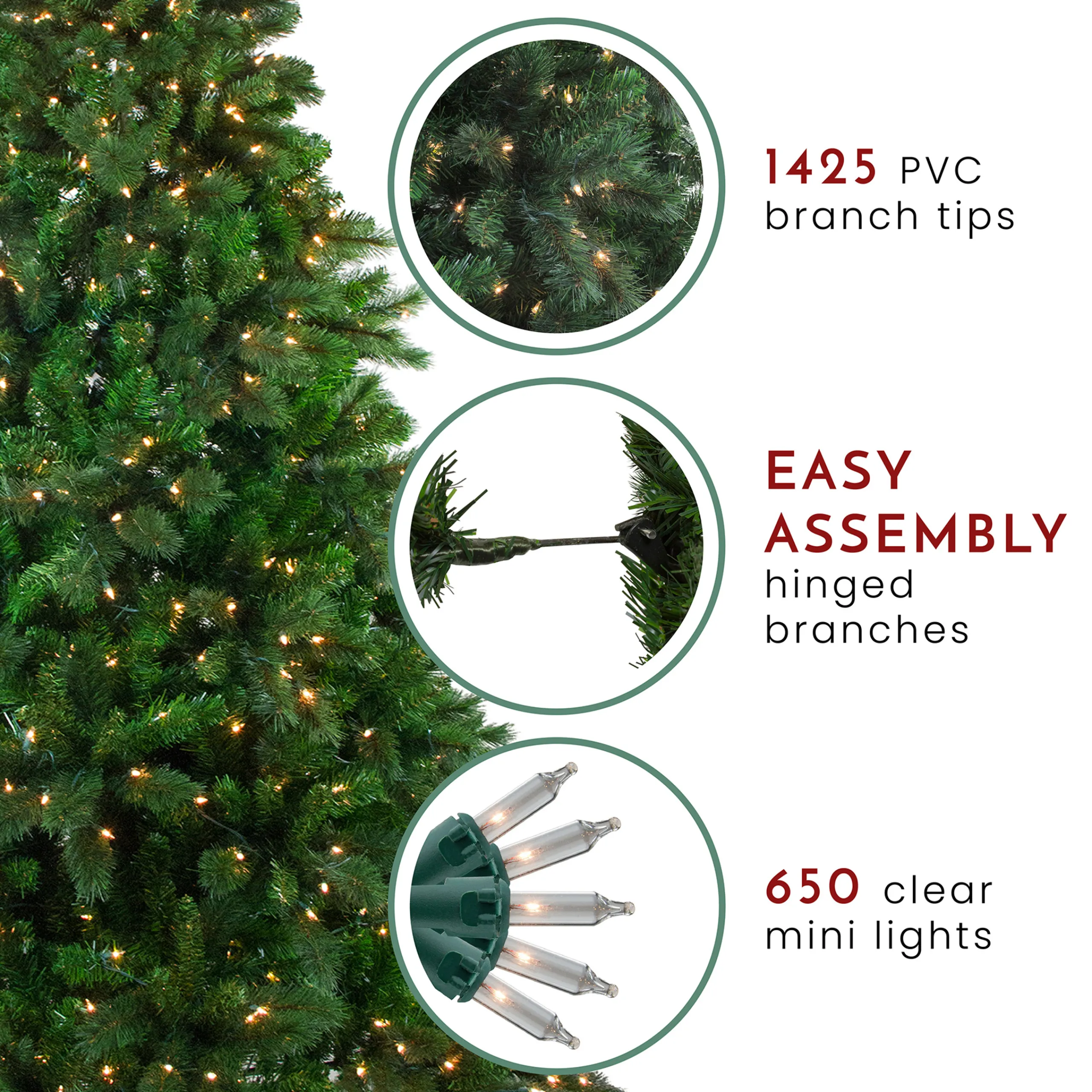 Northlight 7 And 7.5 Feet Tall>7.5' Pre-Lit Medium Mixed Scotch Pine Artificial Christmas Tree - Clear Lights