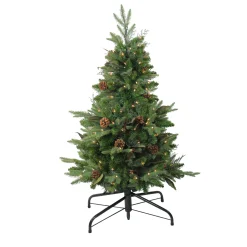 Northlight 4 And 4.5 Feet Tall>4' Pre-Lit Medium Mixed Winter Pine Artificial Christmas Tree - Clear Lights
